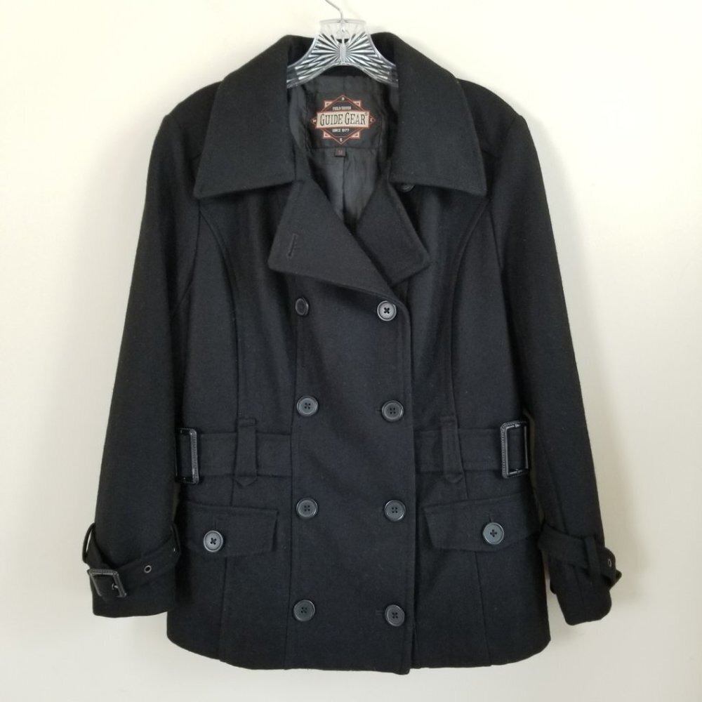 Guide Gear Wool Blend Peacoat Coat Size Medium Black